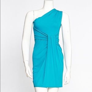 MICHAEL KORS COLLECTION TURQ DRAPE FRONT DRESS